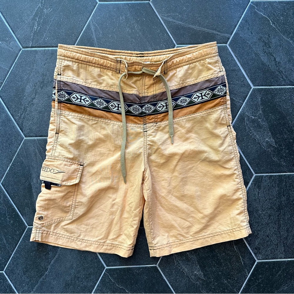 VTG Youth Medium Patterned Speedo Swim Trunks Swim Shorts